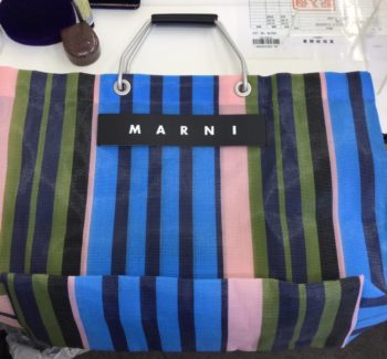マルニ　ストライプ　トートバッグ