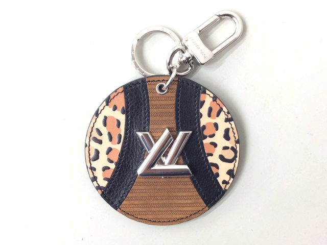 LOUIS VUITTON キーリング チャーム ポルトクレパッチワークLV レオパード ブラウン MP2125